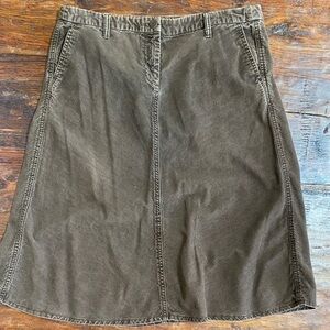 Vintage J. Crew brown corduroy skirt, size 10